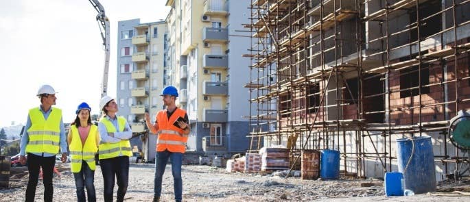 Site visit to large building construction