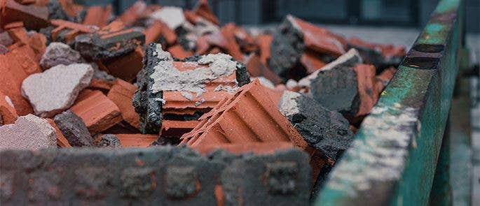 Bricks in a skip