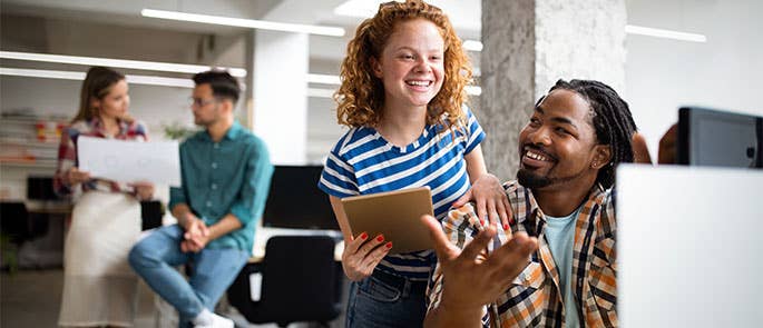 employees showing soft skills in the workplace