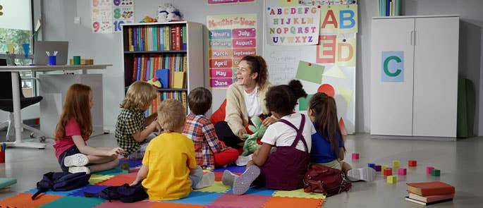 teaching assistant leading a class
