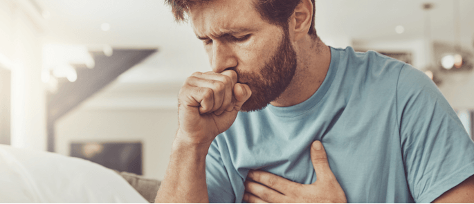 Man coughing